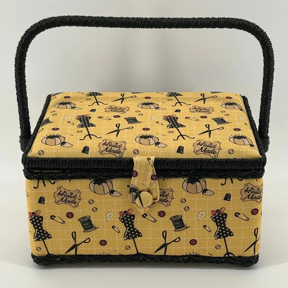 Dyno Sewing Craft Basket Handle Yellow Black Fabric Wicker Trim‎ Accessories NEW